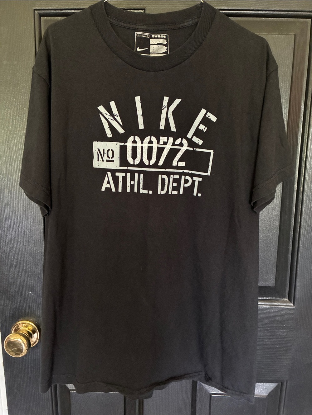 Nike Black Short Sleeve Graphic Tee with White Athletic Dept. Print